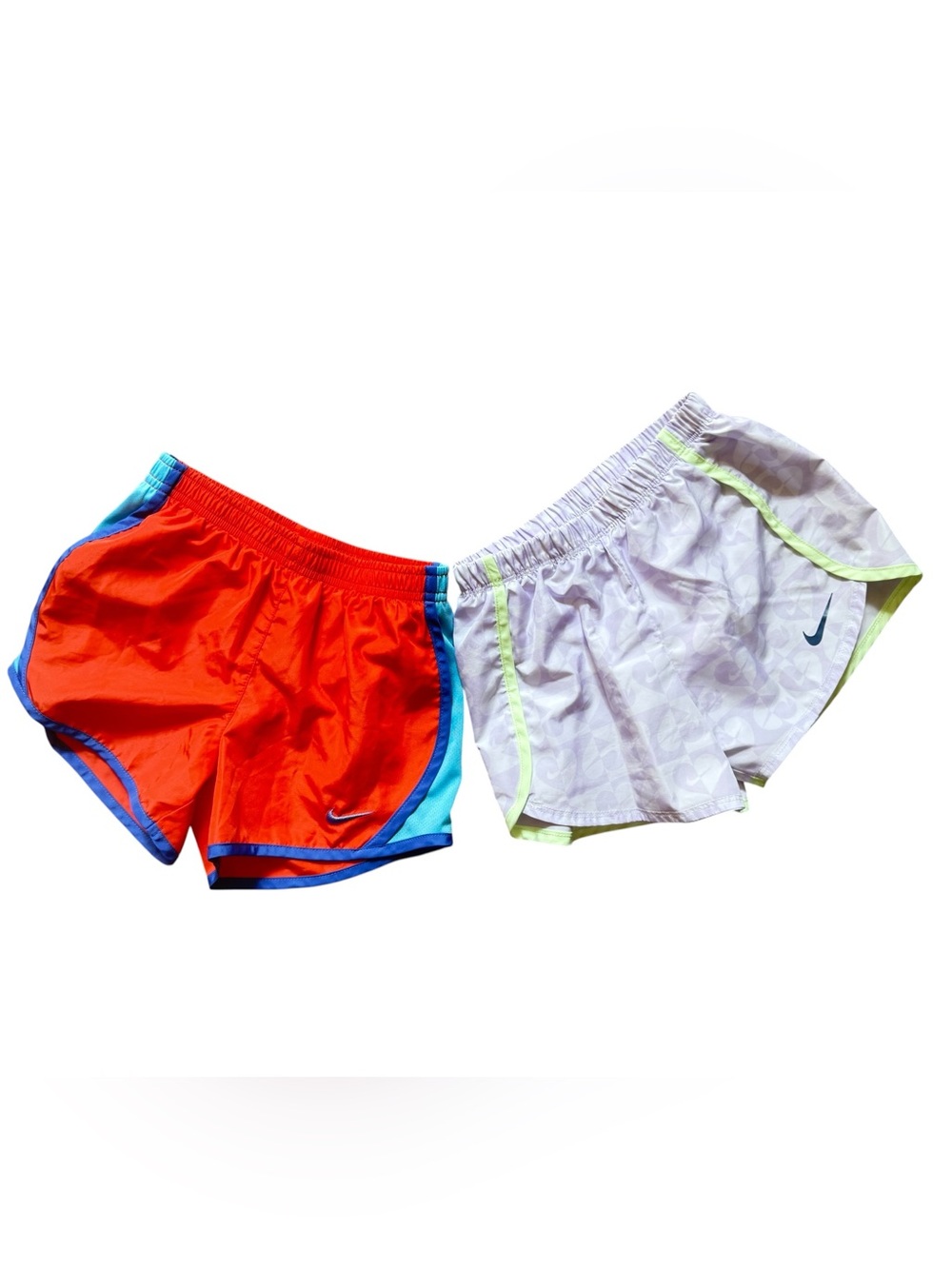 Nike Kids Dri-FIT Athletic Shorts - Orange & Light Purple Pair